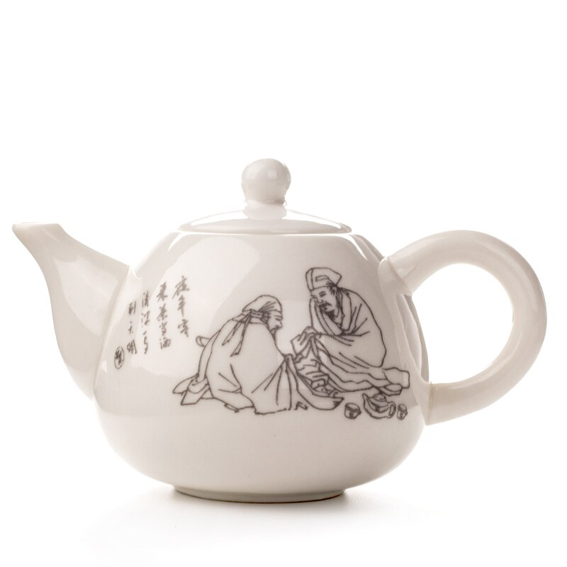 170ml porcelanowy czajniczek kubek z zaparzaczem biały kości zestaw chińskich herbat ceramiczny dzbanek na herbatę czajnik antyczne chińnarty filiżanka zestaw D001: 7