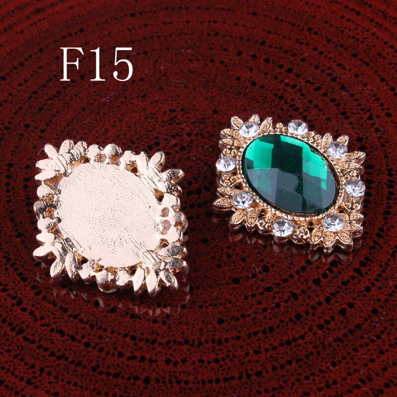 120 stuks/partij 18 kleuren bling paardenoog decoratieve platte kristalknopen voor haaraccessoires metalen strass-knopen voor knutselwerkjes: F15