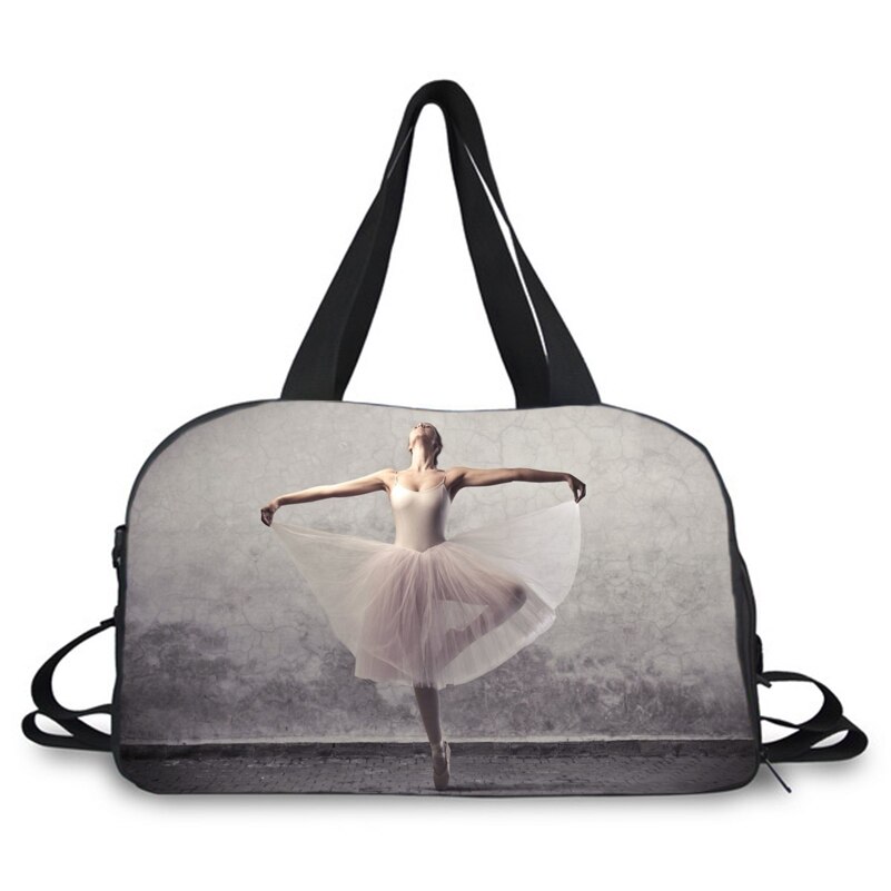 Bolsa de viaje con compartimentos para zapatos, mochila de lona para el gimnasio y el baile de ballet: 9