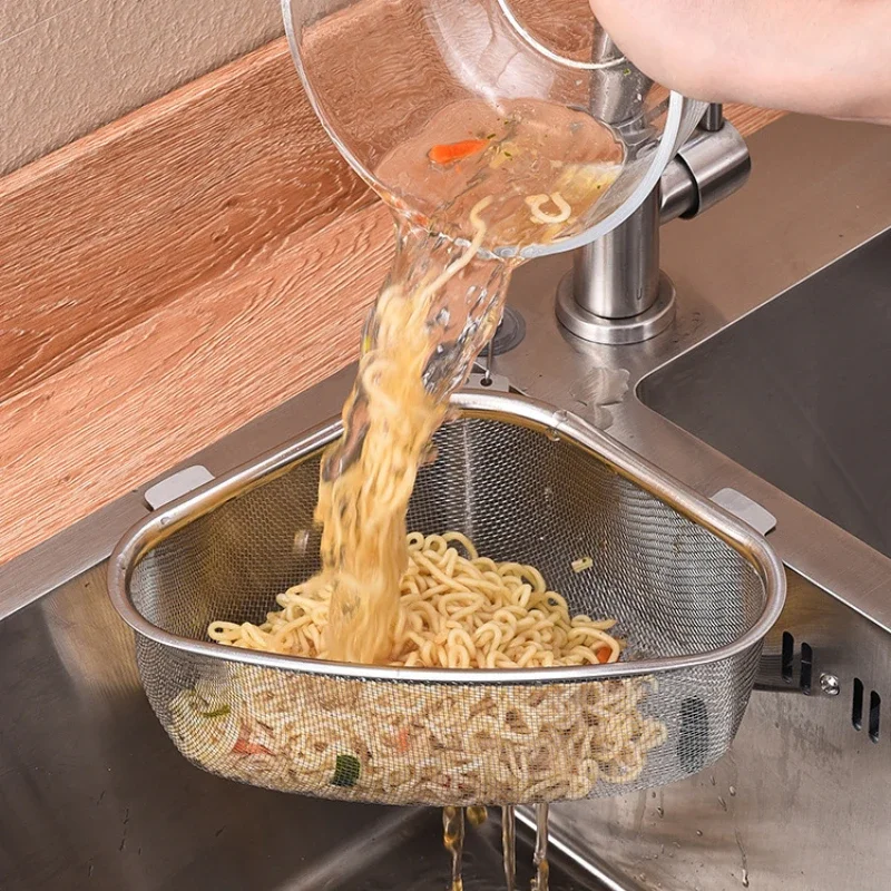 Kitchen Drain Basket Household Hangable Sink Rack Garbage Filter Drain Basket Kitchen Tools Mesh Strainer Baskets Sink Strainer