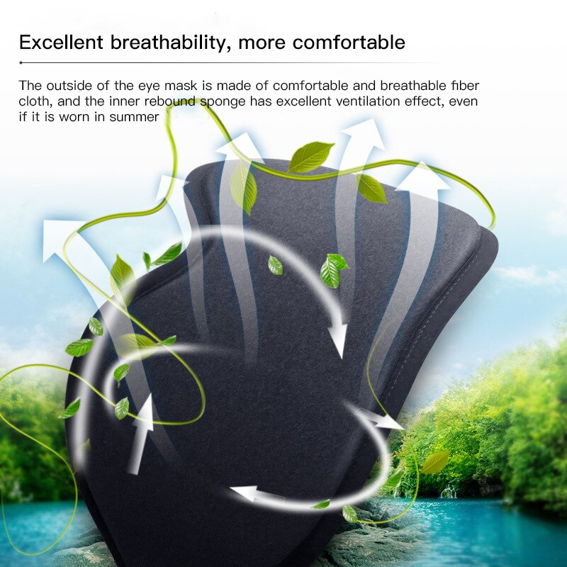 100% bloqueador luz espacioso 3D ojo máscara de sueño parches máscara de venda en los ojos para dormir cara máscara de dormir ayuda para dormir antifaz