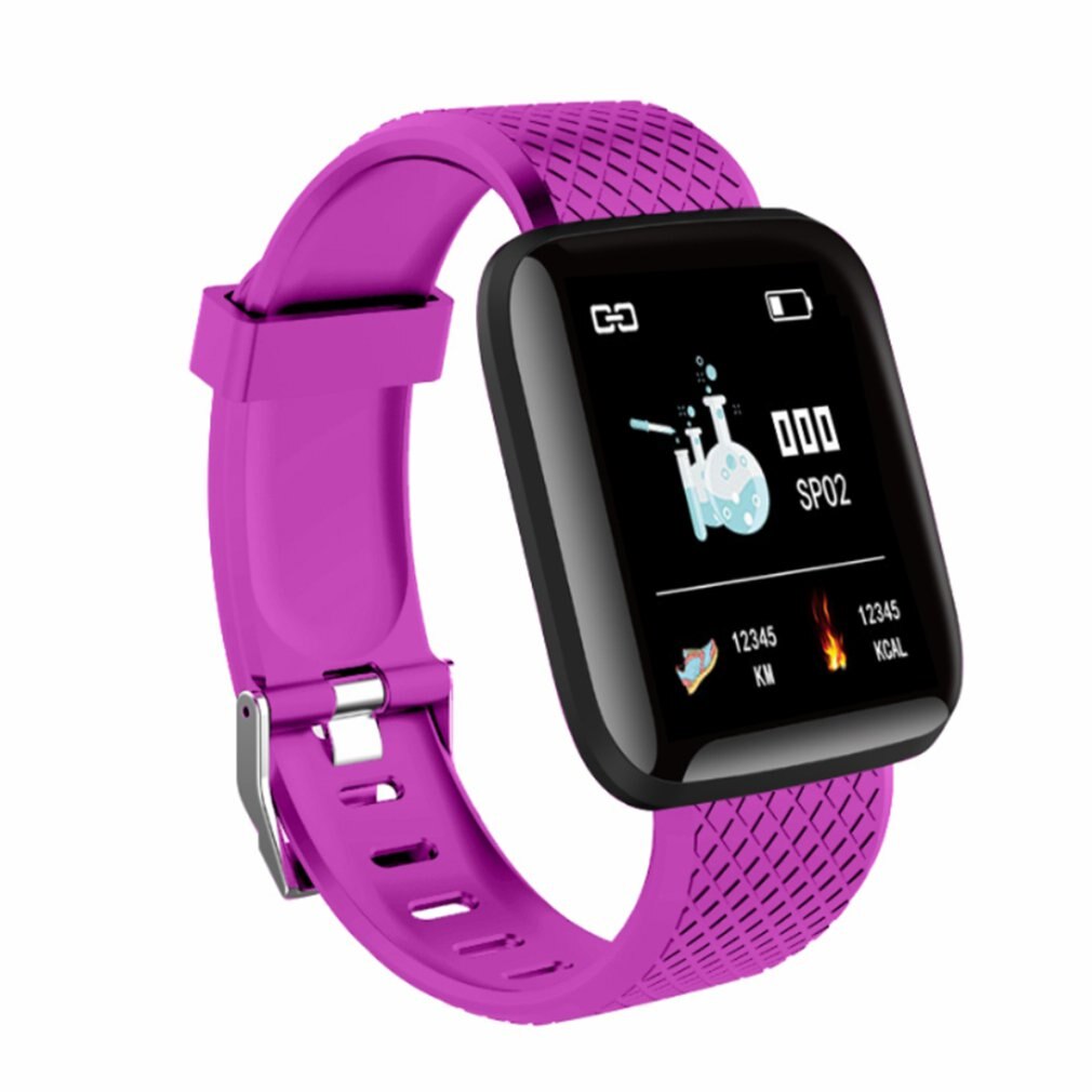 K4 IP67 Waterproof 1.3 Inch Full Touch Screen Heart Rate Blood Smart Sports Watch: Purple 