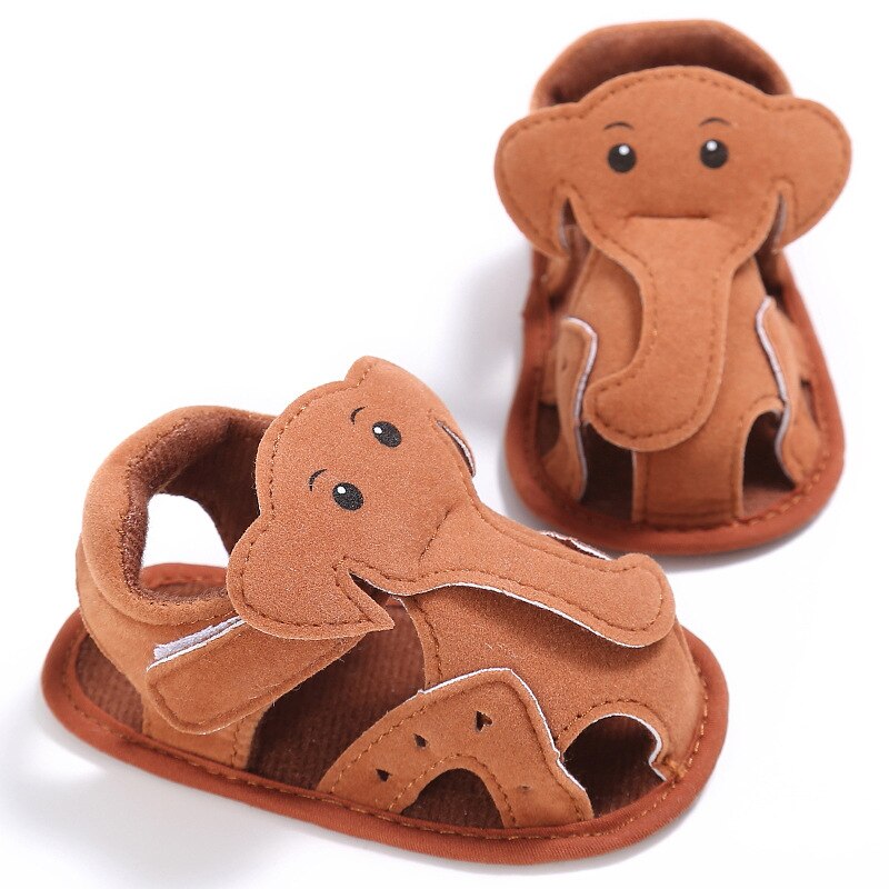 designs Elephant Animal Pu leather Baby moccasins child Summer Girls Boys sandals Sneakers Infant shoes 0-18 M: Brown / 2