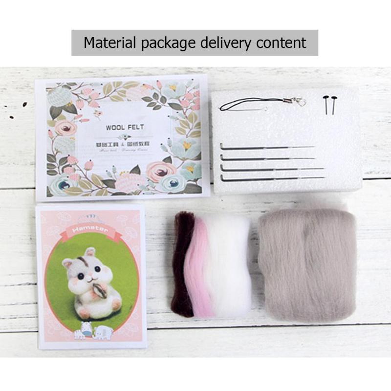 1 ensemble Non fini laine feutre à la main fourré bricolage chien pour aiguille matériel sac fourré ensemble fait main bricolage drôle jouet