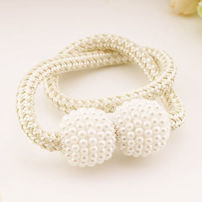 1/2PCS Magnetic Curtain Clip Curtain Holders Pompom Tieback Buckle Hanging Ball Buckle Curtain Tie Back Accessories Home Decors: Beige / 2 PCS