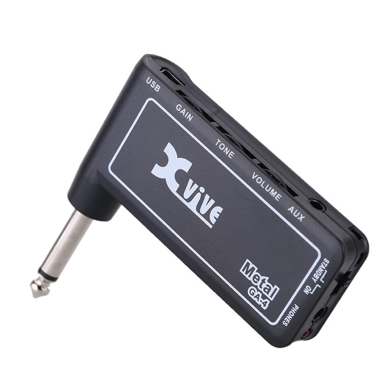 Xvive GA3/GA4/GA5 Classic Rock Mini Portable Rechargeable Electric Guitar Plug Headphone Amp Amplifier: XVIVE  GA4