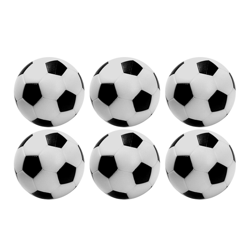 6 stk mini fodbold plastik bordplade fodboldkamp udskiftning sort hvid  an88