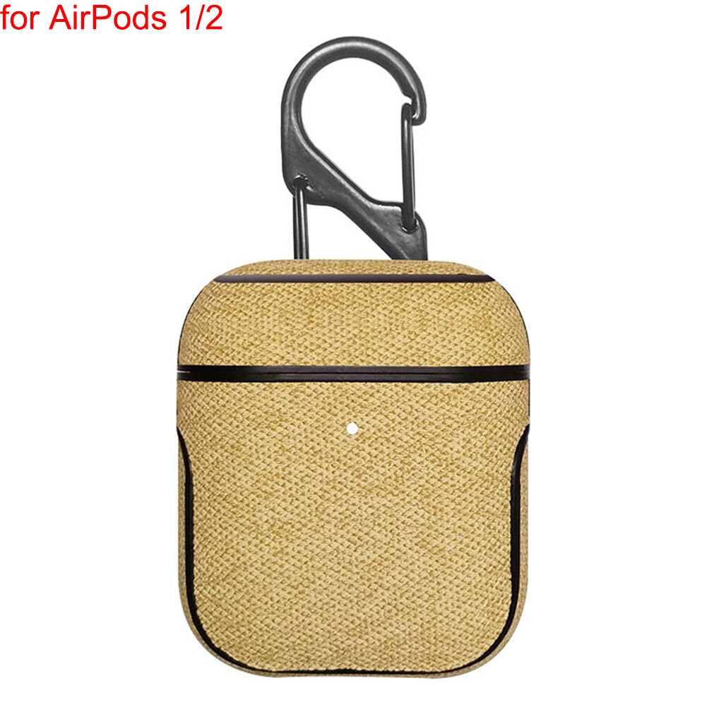 Bluetooth Kopfhörer Leder Fall Für Apple AirPods 1 2 Pro Stoff Anti-verloren Stoßfest Abdeckung PU Haut Für Luft schoten 3 Mit Haken