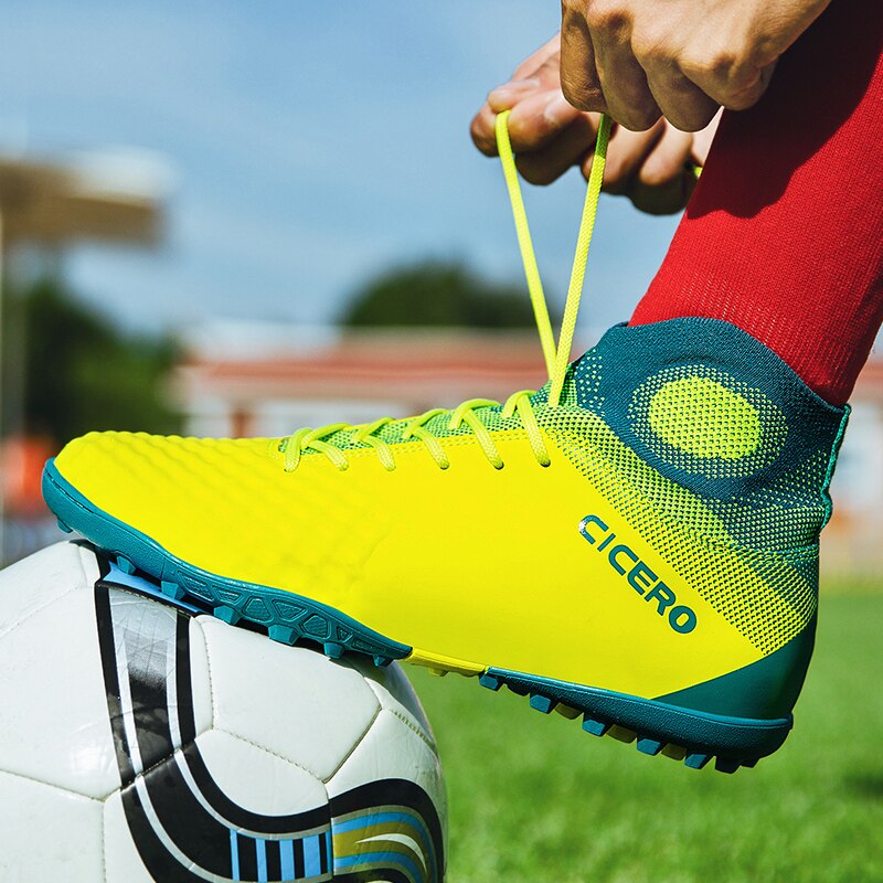 Men Indoor Soccer Shoes Yellow Big Boy Football Sock Boots Brand Fg Soccer Shoes Women High Top Soccer Sock Shoe Men
