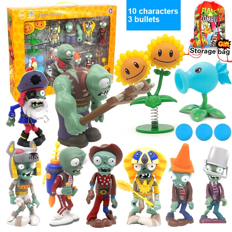 Role Plants Pea shooting Zombie 2 Toys Full Set for Boys Ejection Anime Children&#39;s Dolls Action Figure Model Toy No Box: no box D