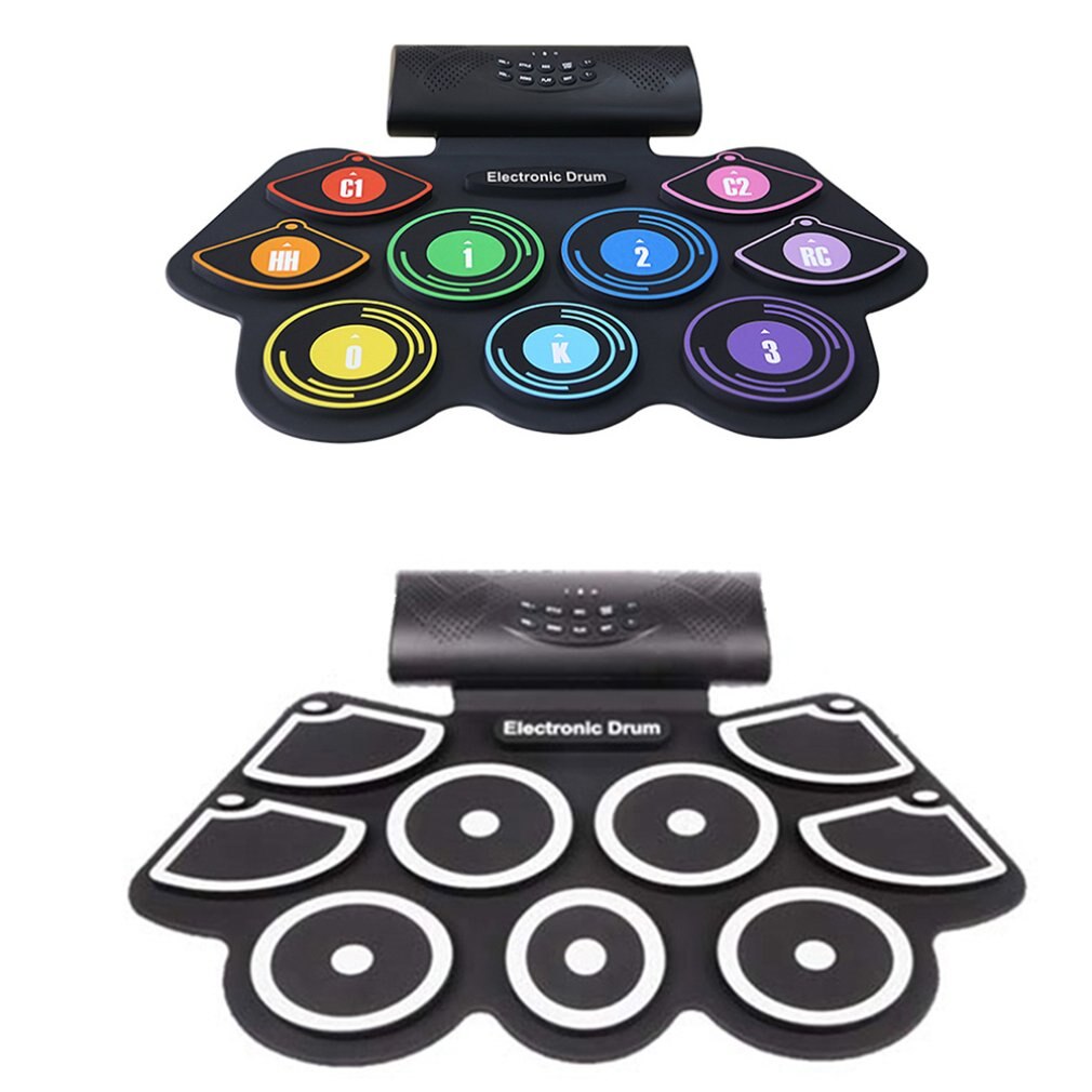 Elektronische digitale drum ingebouwde luidspreker draagbare batterij elektronische rol drum pad opvouwbaar oefeninstrument
