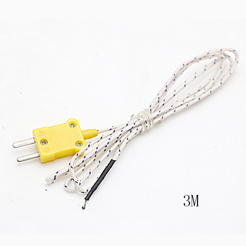 Junijour k-type temperaturmålelinje 1/2/3/5m lengde ledning termoelement tester linje sensor sonde multimeter tester linje