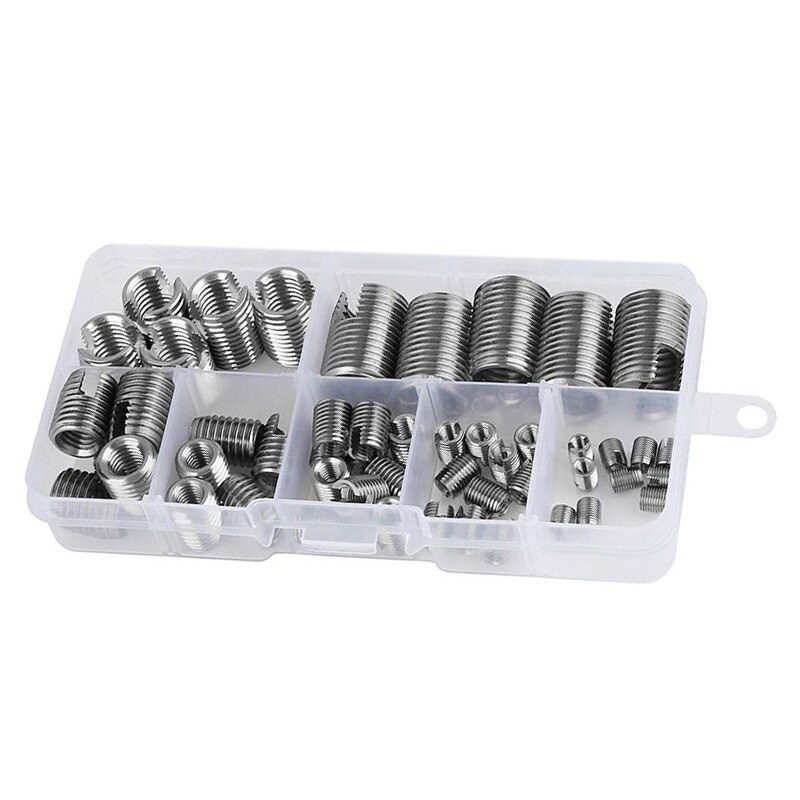 50Pcs Quick Thread Insert, Stainless Steel Inner Thread Self Tapping Thread Inserts Set Thread Reinforce Repair Tool