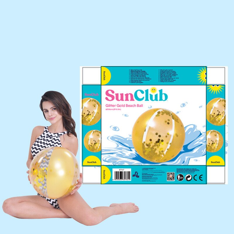 PVC Flashing Ball Color Inflatable Beach Ball Transparent Water Toy Photo Props Outdoor Summer Water Fun Swim Toys