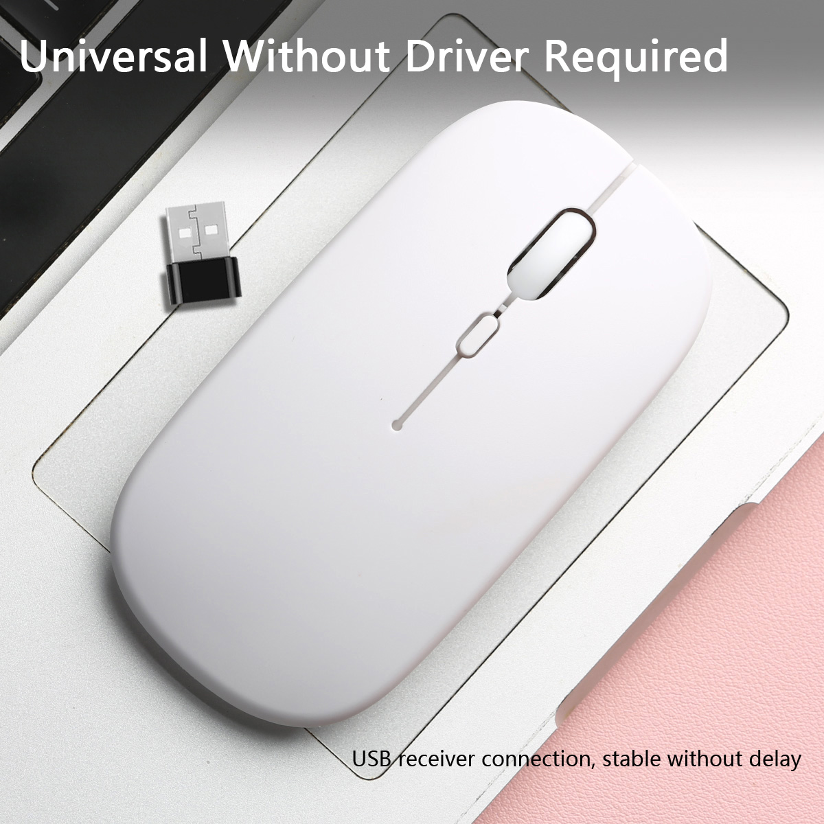 Wireless Dual Mode Mouse, Optical Mouse with Bluetooth and 2.4G connectivity, Ergonomic , Adjustable DPI for PC/Laptop