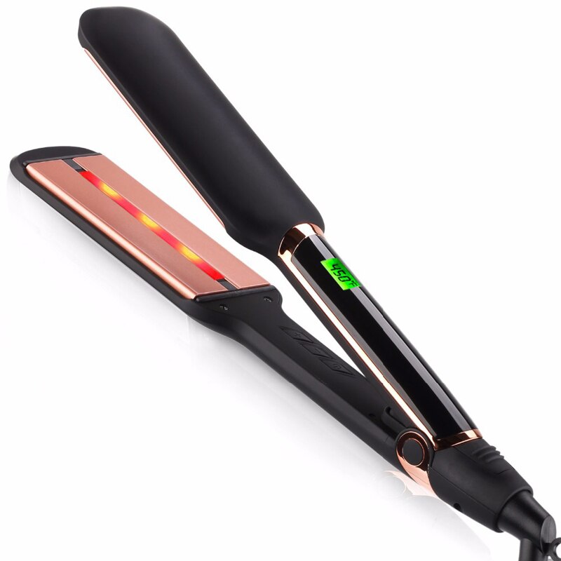 Fernen Infrarot Negative Ionen Keramik Haarglätter Flache Eisen Hair Pflege Richt: Black / US