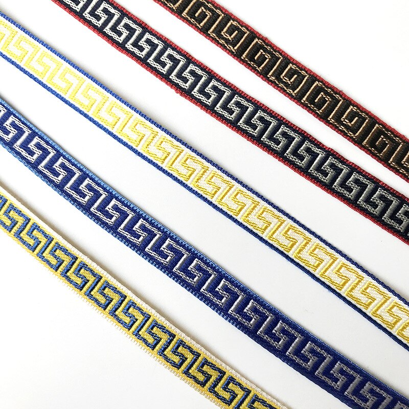 1Cm Cool Geometrische Polyester Jacquard Singels Computer Jacquard Borduurwerk Singels Diy Bagage Kledingstuk Broek Naaien Accessoires