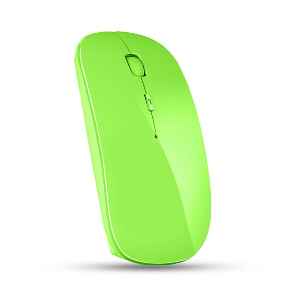 Ultra Thin 2.4GHz Wireless Optical Mouse Computer PC Mice with USB Adapter Mause for all computer laptop Mouse Wireless: Green