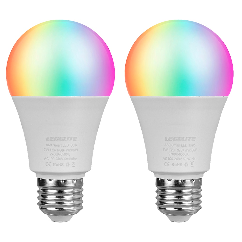 Dimmable 7W E26 E27 WiFI Smart Light Bulb LED RGB Lamp App operate Alexa google home smartphone Assistant Control Night light