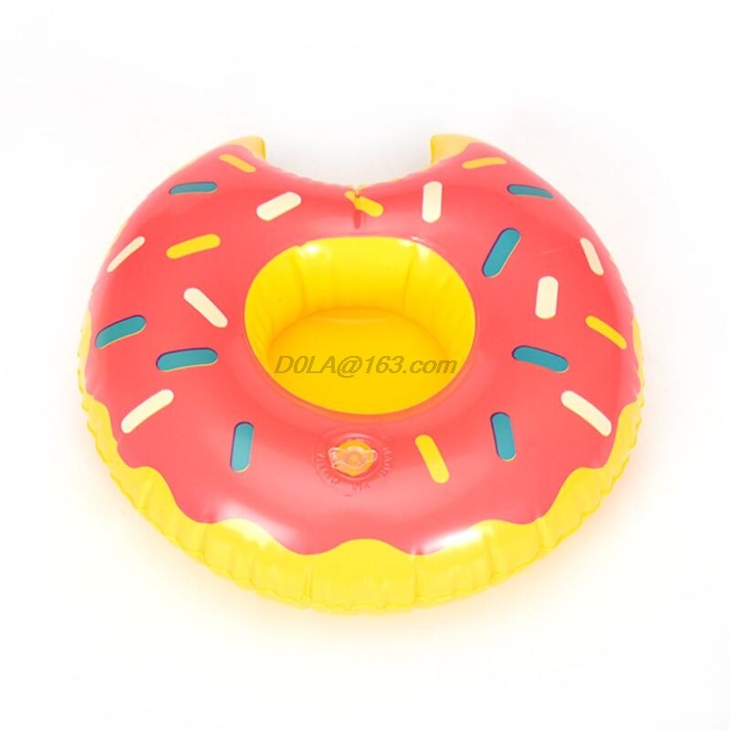 Cute Do-nut Cup Inflatable Holder Floating Coaster Pool Drink Water Toy Beach Party