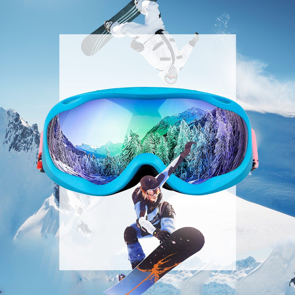 ski goggles double layers lens anti-fog anti-UV Large frame ski glasses skiing snowboard Mens snow goggles: F