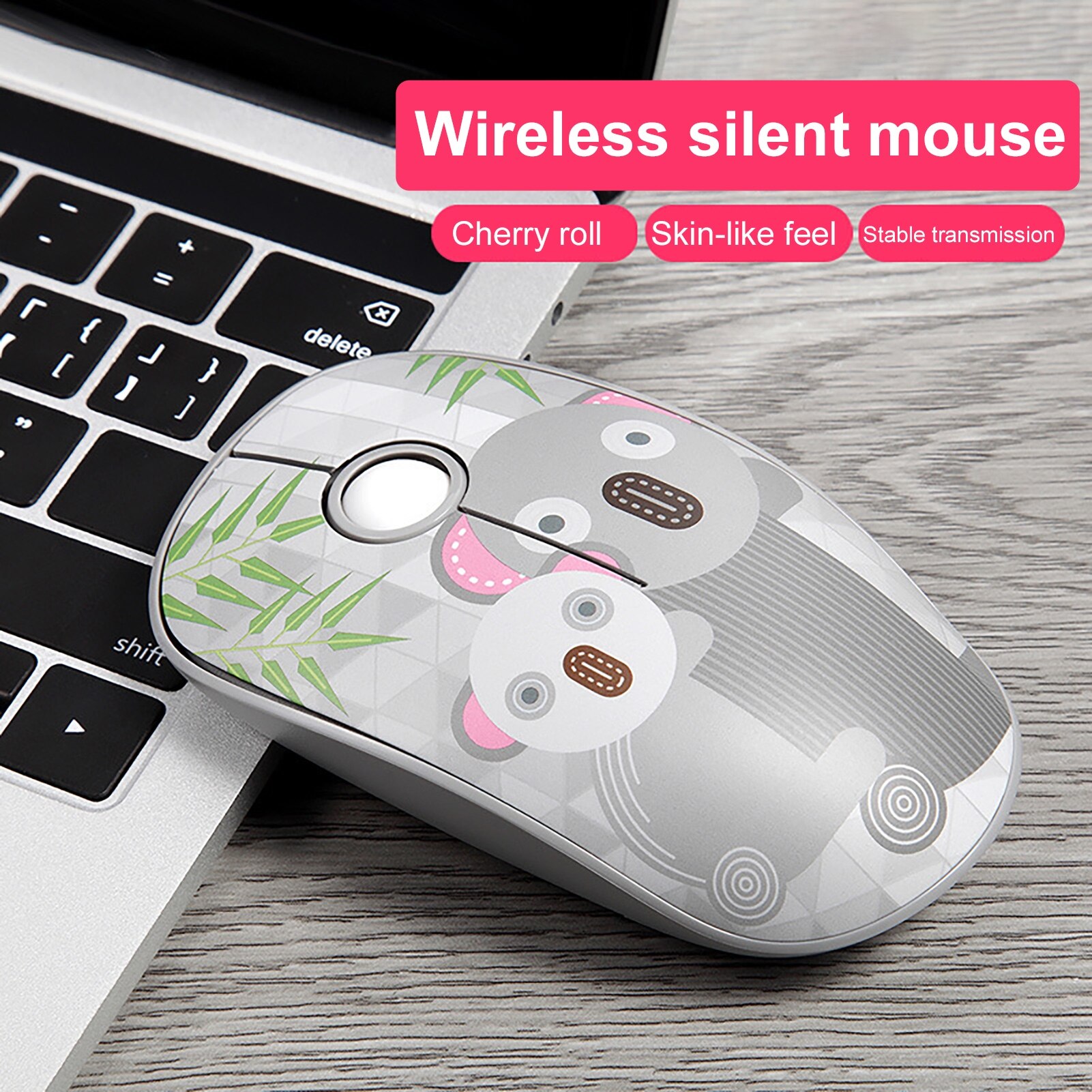 2,4G 1000DPI Animal lindo ratón inalámbrico de los niños adultos mecánica Gamer ratón para ordenador portátil silencioso Mini ratón inalámbrico