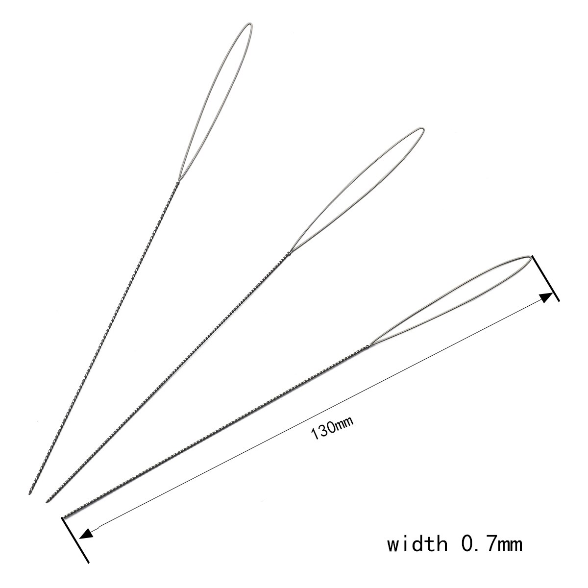 1-5Pcs Zentralen Ende Öffnung Gebogene Perlen Nadeln Edelstahl Werkzeuge Pins für bead Threading String Schnur Einfach schmuck Machen: 0.7mm 1pc 13cm