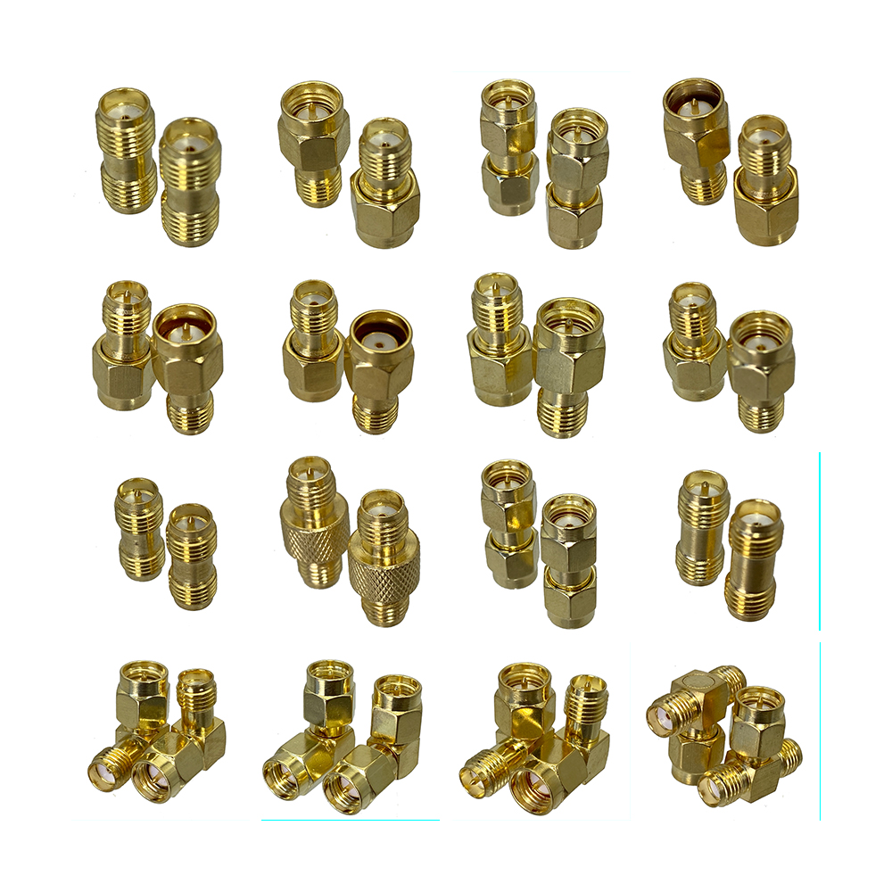 Sma rp sma adapter, sma hane hona rp-sma hane hona antennkontakt, sma kopplare rak 90 graders rf koaxialadapter 50 ohm