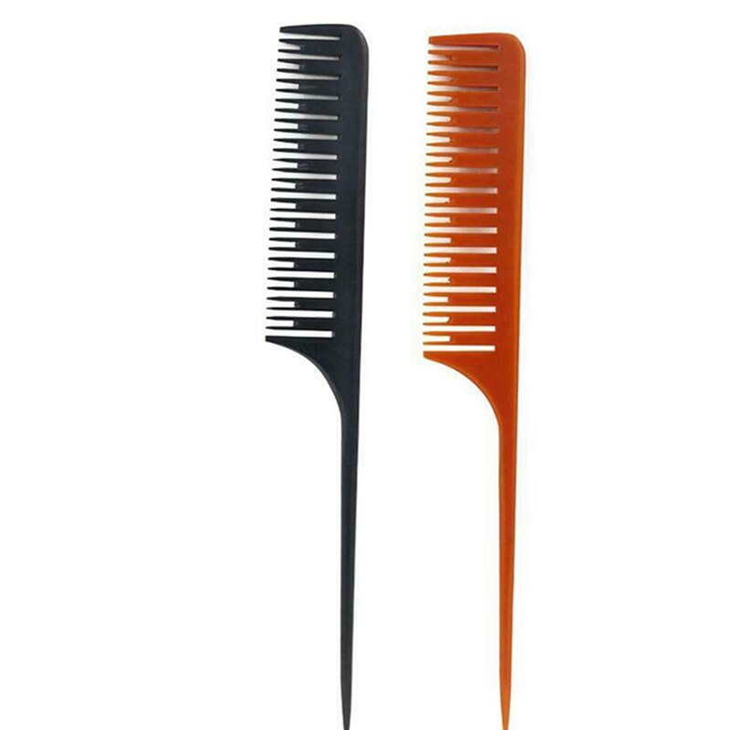 Peines del salón para estilista de peluquería, herramienta de corte de pelo negra resistente al calor, peine de cola de punto de corte, peine Antiestático de carbono