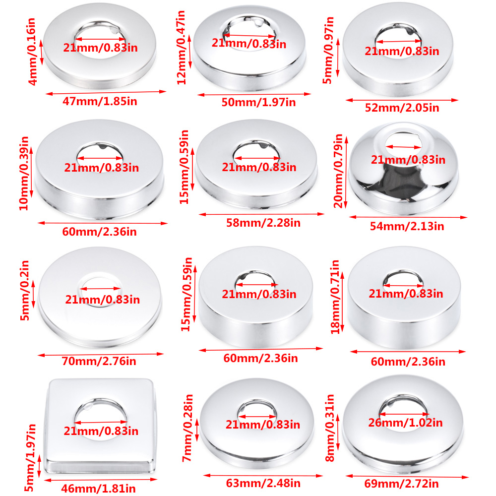 1Pc Shower Faucet Decorative Cover Chrome Finish Stainless Steel Water Pipe Wall Covers Kitchen Bathroom Tools Accessories