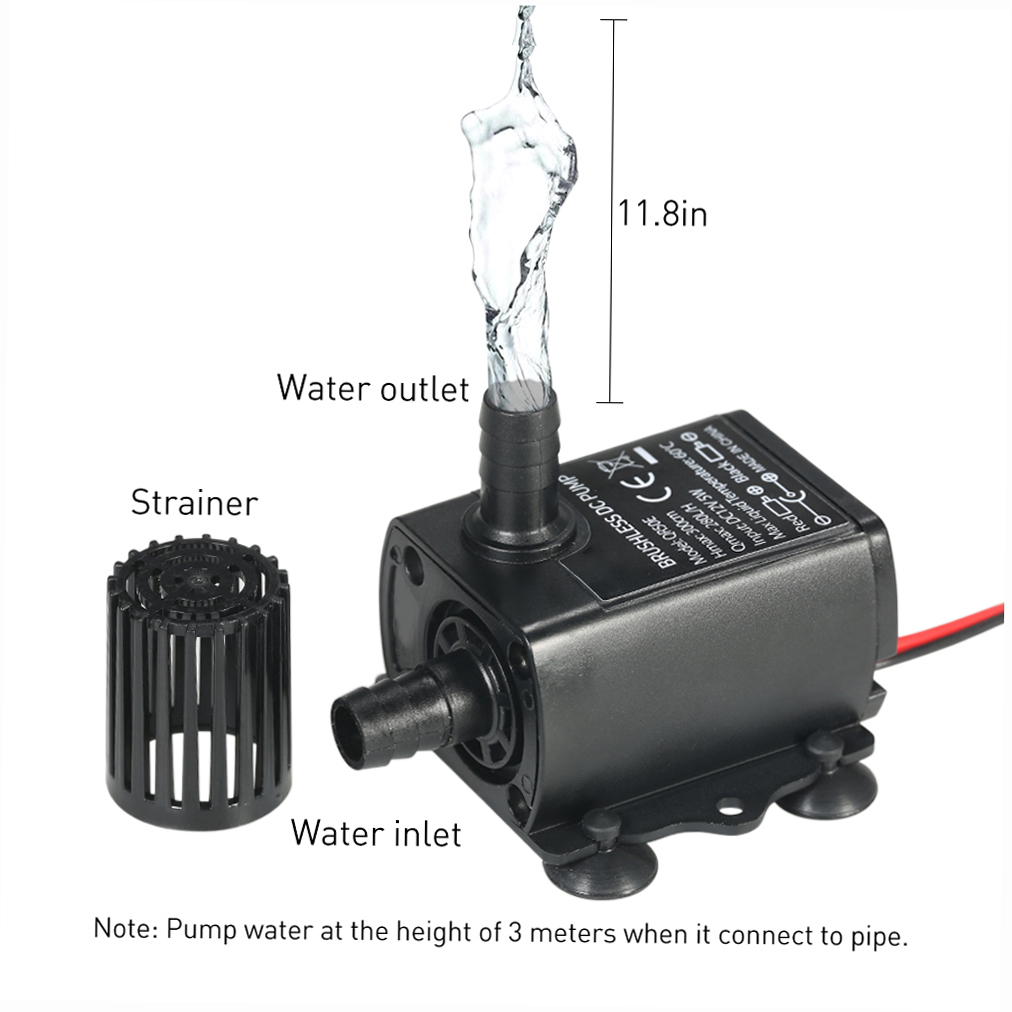 Vandpumper ultrastøjsvage mini usb 5v 4.8w børsteløs vandpumpe vandtæt nedsænkbar fontæne til havedam camping