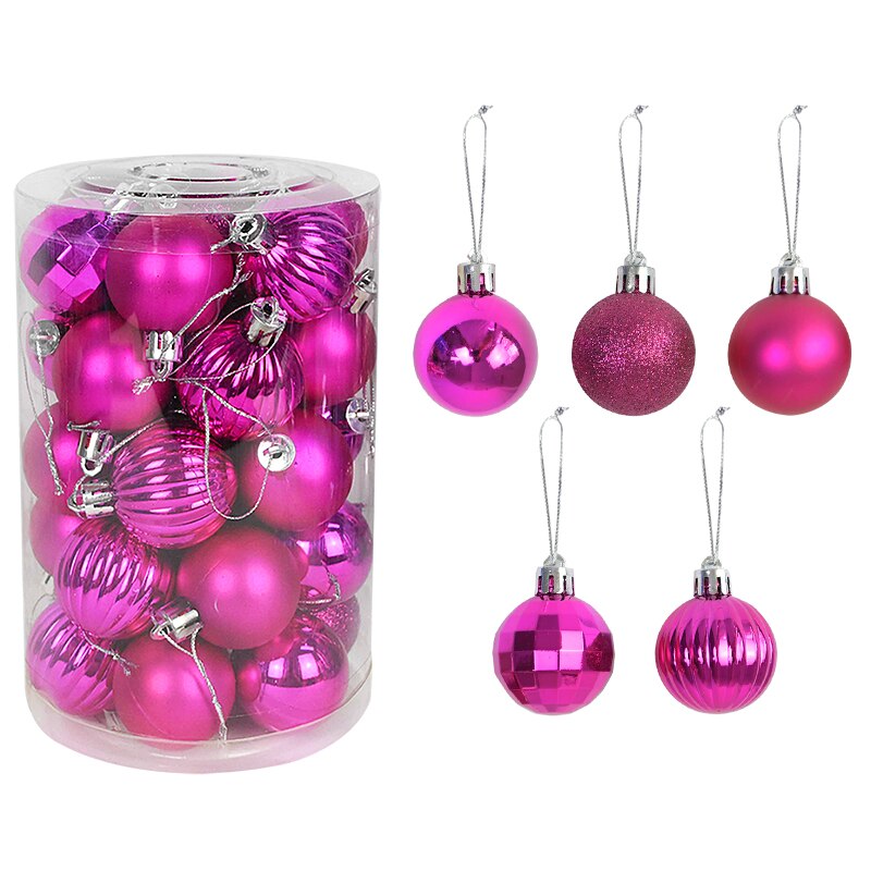 Boules de noël pour décoration de maison, 34 pièces mélangées, pendentifs en plastique, or et argent, fournitures de noël: D09