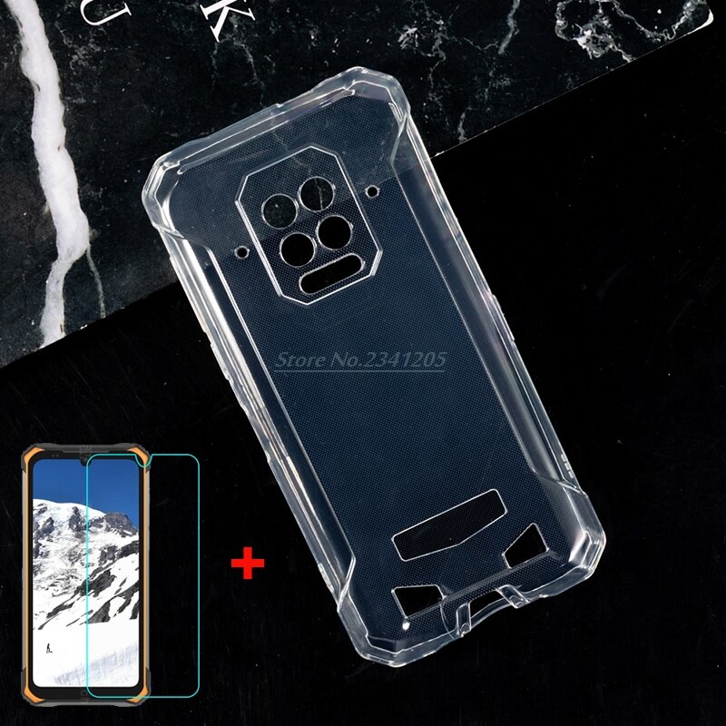 Zachte Zwarte Tpu Case Voor Doogee S86 S86Pro Transparante Telefoon Case Silicon Met Gehard Glas Voor Doogee S86 Pro Screen protector: For Doogee S86 / Clear Case and Glass