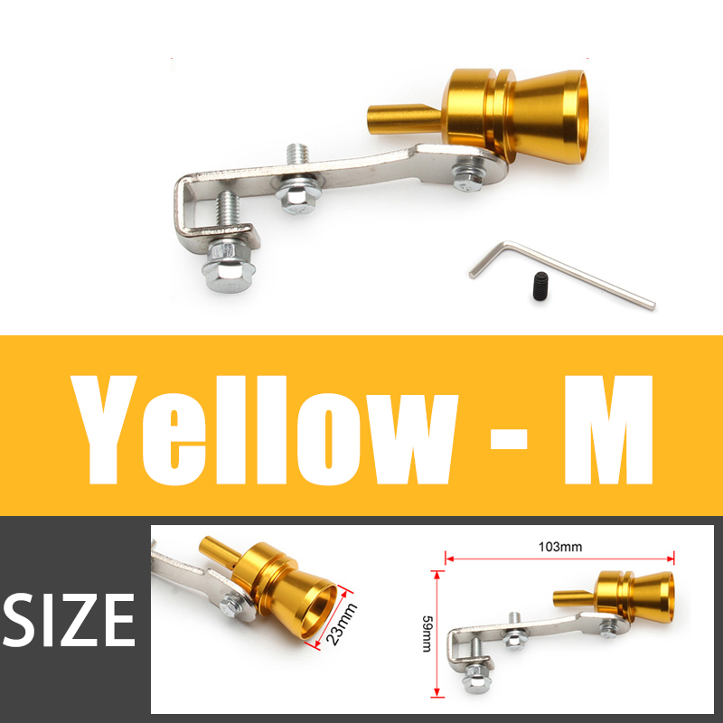 Universele Sound Simulator Auto Turbo Sound Whistle S/M/L/Xl Voertuig Refit Apparaat Uitlaatpijp Turbo geluid Fluitje Auto Turbmuffler: Yellow M