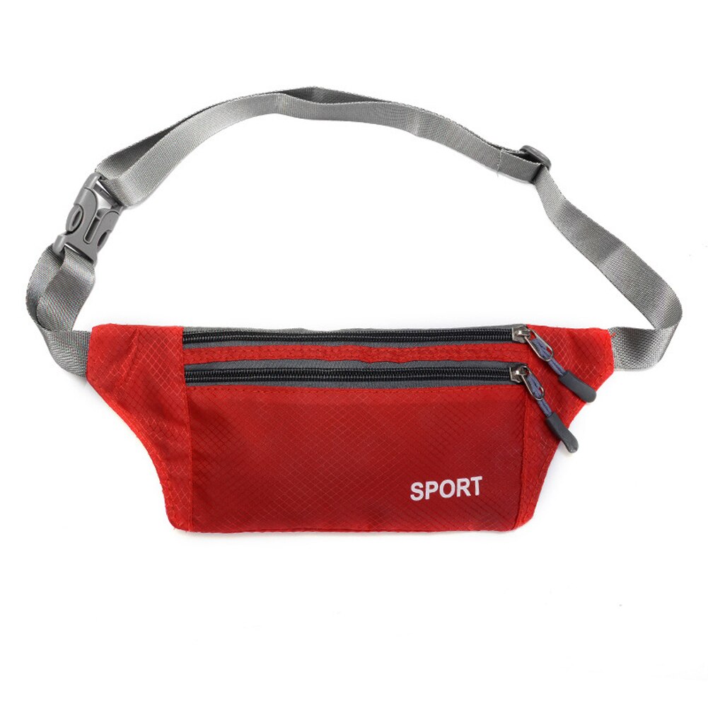 Mini Fanny Pack Voor Vrouwen Mannen Draagbare Handig Taille Verpakking Reizen Multifunctionele Waterdichte Telefoon Riem Tas: Rood