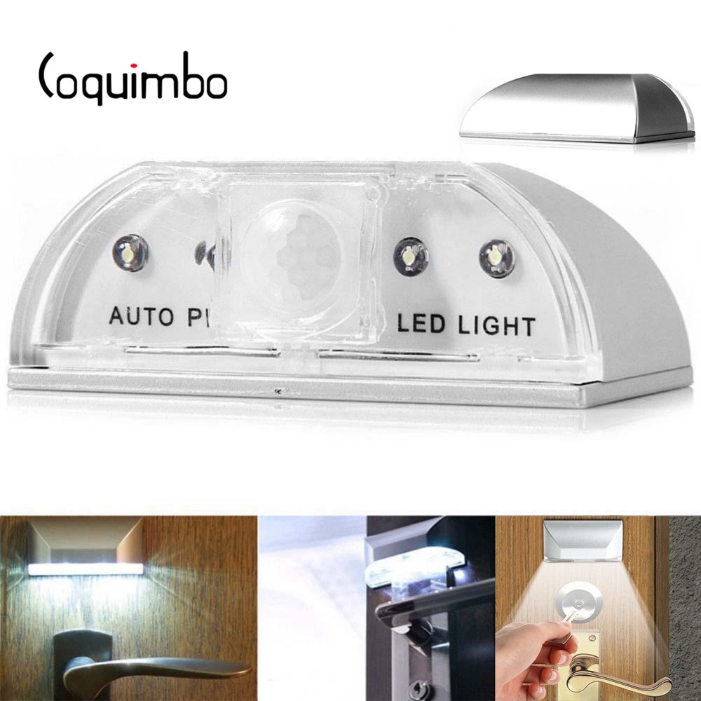 Coquimbo PIR Sensor Keyhole Light Wireless Auto Infrared IR Sensor Motion Detector Night Light Motion Sensor For Keyhole Silver