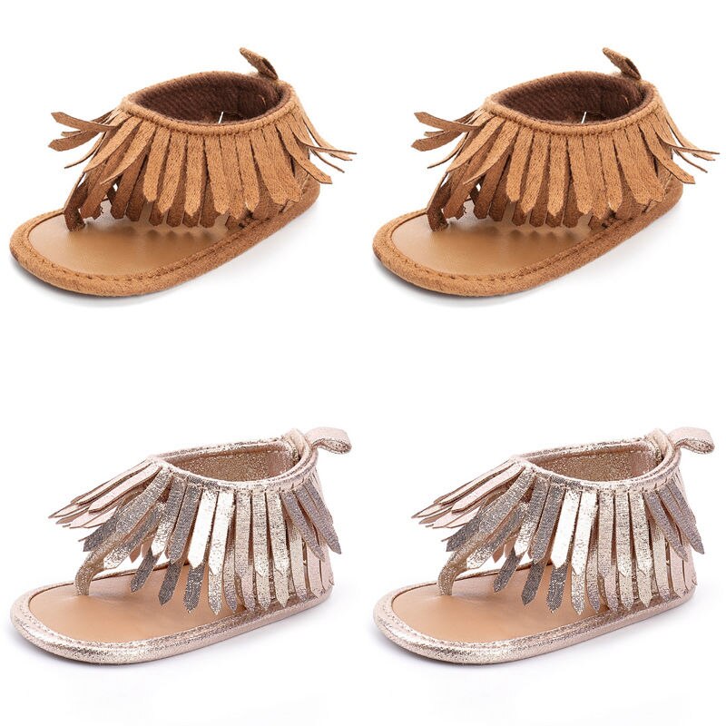 0-12M -né bébé filles premiers marcheurs bambin filles été plage en cuir mocassin Prewalker chaussures