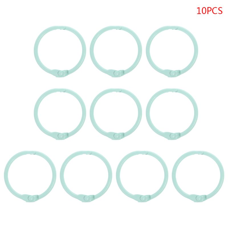 10pcs Metal Loose Leaf Binder Ring Book Hoops DIY Albums School Office Supplies Craft: Army Green