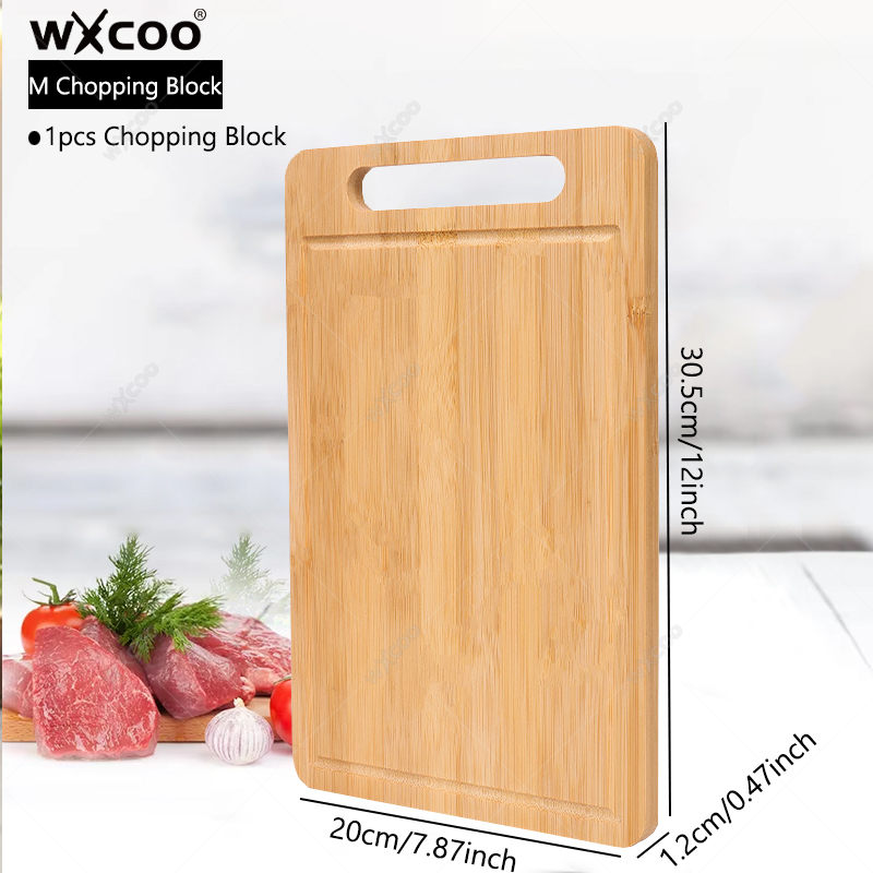 WXCOO-Juego de tablas de cortar de bambú para cocina, tablas de cortar de madera para preparar y servir comida en la cocina, 1-3 uds.: Blanco