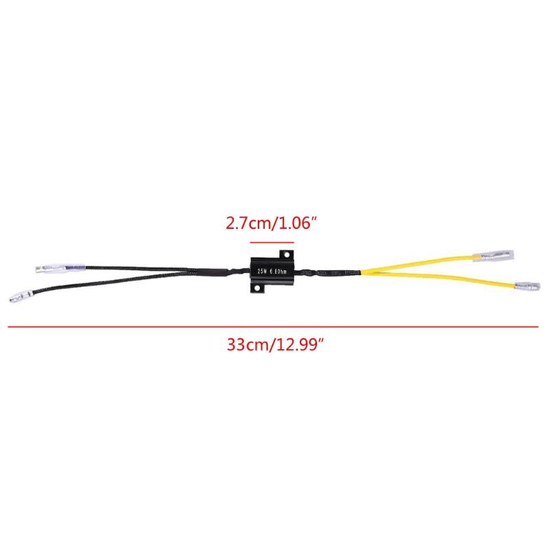 Resistencia de potencia para Moto, 1 par, resistencia de decodificación de carga para LED, Mini luz Flash de señal de giro, piezas de reparación, 25W, 6.8Ohm