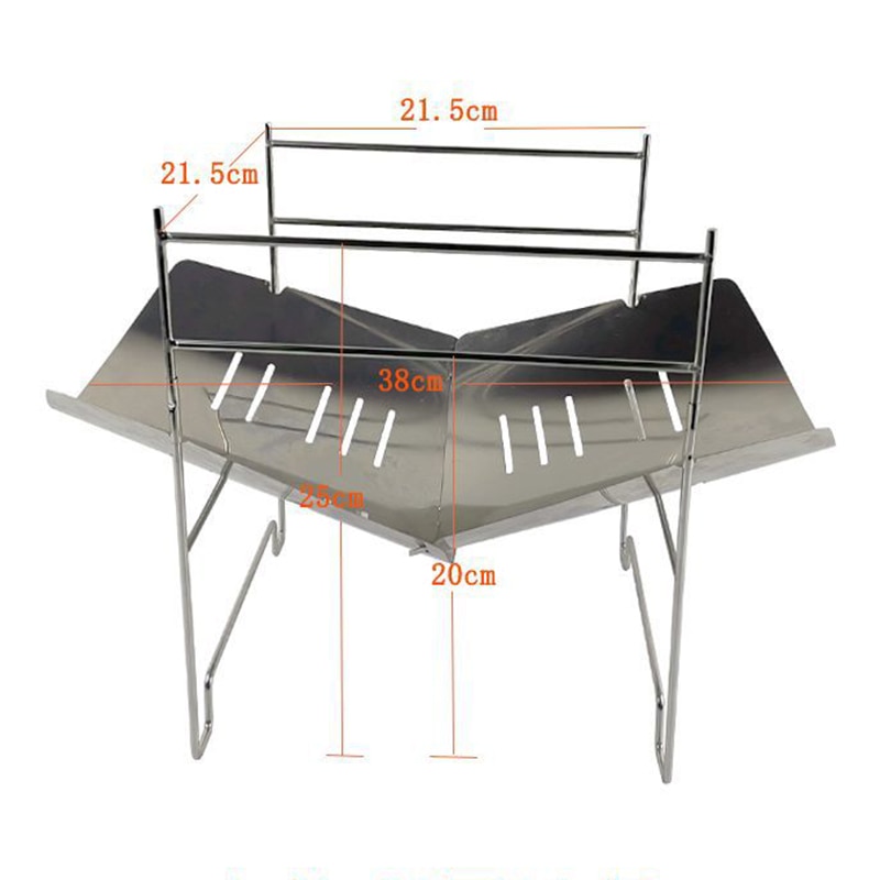 Dobrável de acampamento churrasqueira grill aço inoxidável removível churrasco fogão para acampamento ao ar livre panelas