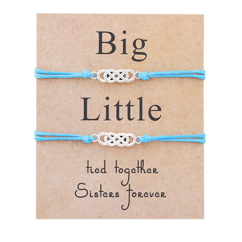 2 stuks/set twist big little sorority wish armband beste vriend infinity armband voor soul sister armband vriendschap