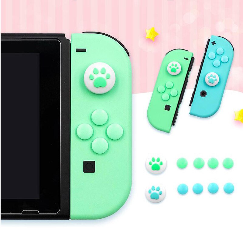 Thumb Stick Grip Cap ABXY Key Sticker Joystick Button Protective Cover Nintend Switch Joy-con Controller Skin Colorful Case