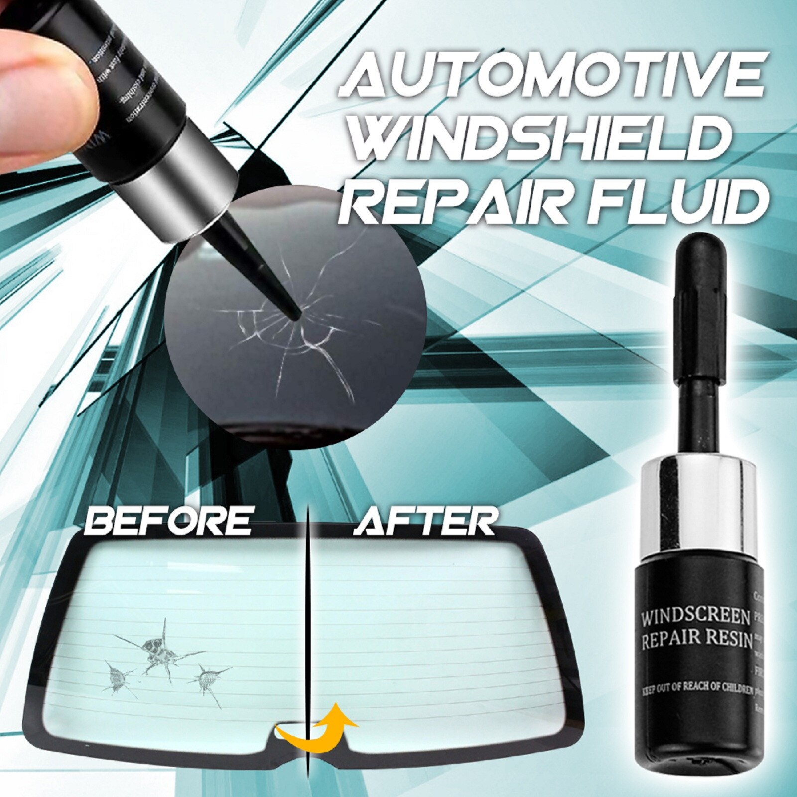 2pcs/sets Car Window Repair Kit Auto Glass Windshield Restore Resin Universal Automotive Windscreen Crack Repair Tools Filler
