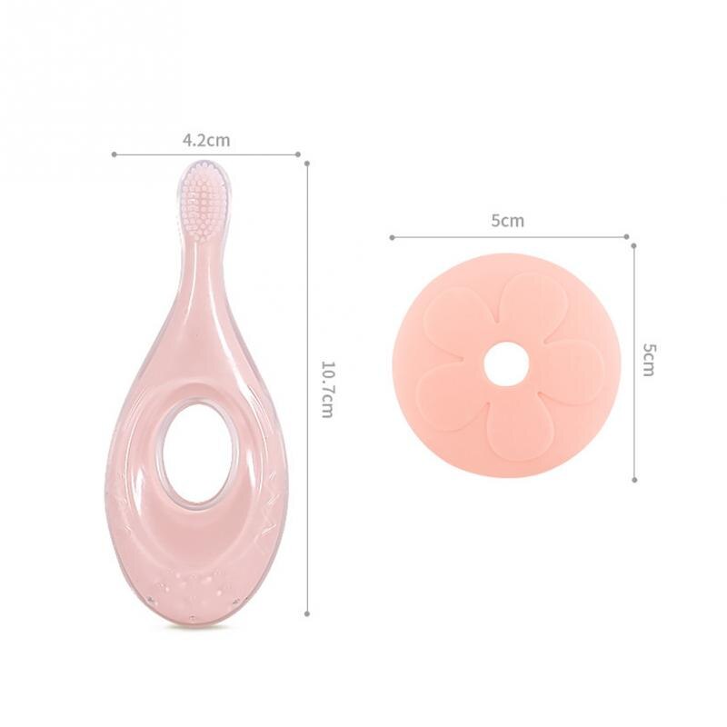 Baby Toothbrush Toddler Infant Soft Silicone With Baffle Gum Care Short Handle Toothbrush Baby Care Sppulies