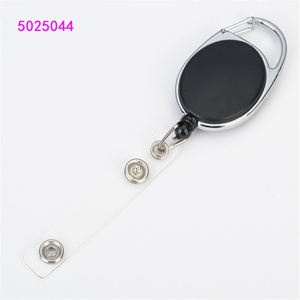 Retractable Pull Badge Reel Zinc Alloy Plastic ID Lanyard Name Tag Card Badge Holder Reels Key Ring Chain Clips
