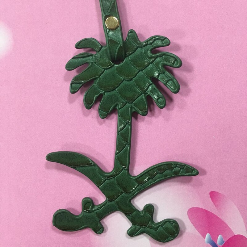 Green Ostrich Palm Tree Women BaG Accessories Python Pattern Arabic Letters Hanging Decoration For Women Bags Backpacks: S-1