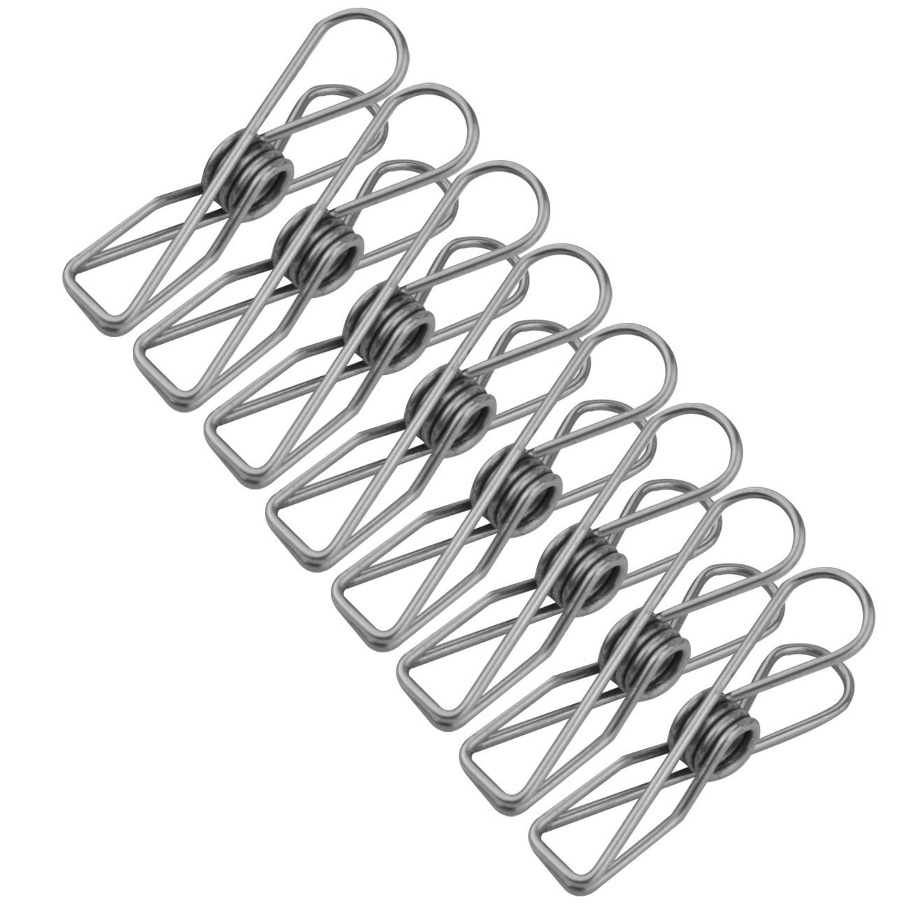 80pcs Stainless Steel Clothes Pins Utility Clips Hooks Clothesline Clip 2.2inch for Outdoor Indoor Drying Home Laundry Of: Default Title