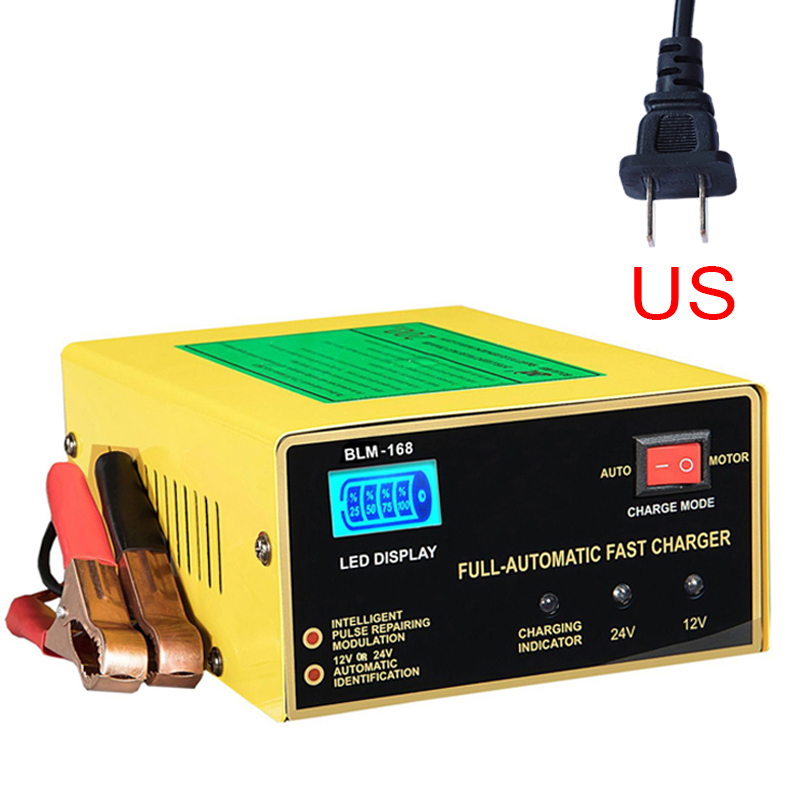 250W Full Automatic 12V 24v Car Battery Charger Intelligent Power Charging Wet Dry Lead Acid water AGM GEL WET batteries: US