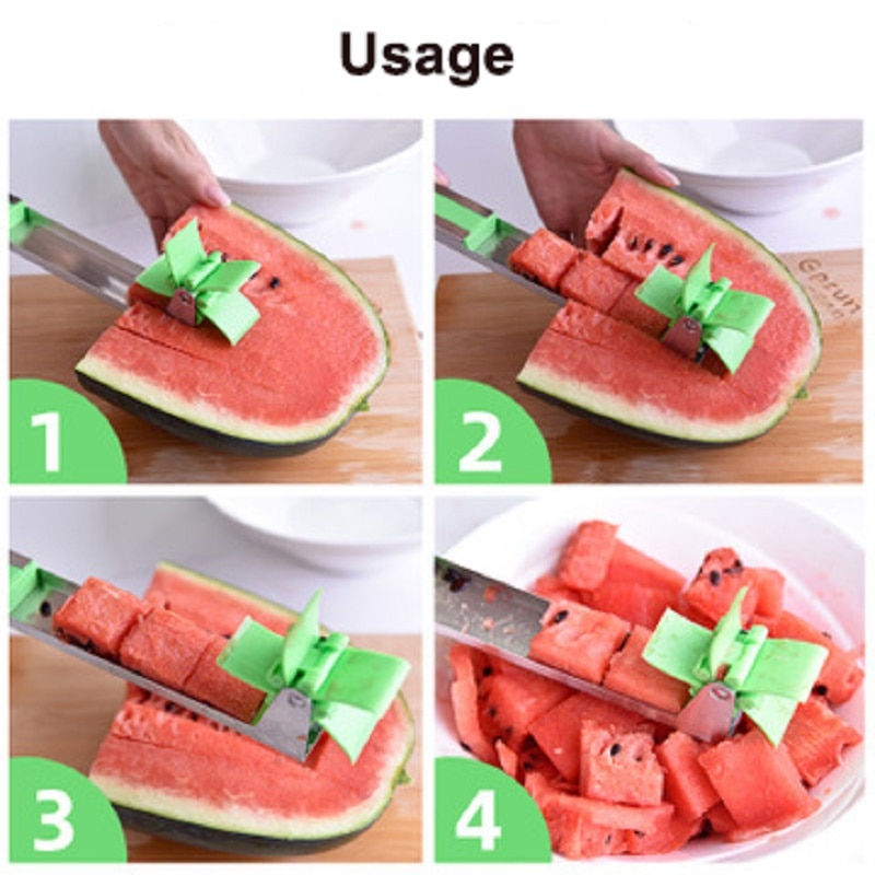 Watermelon Cutter Multi Melon Slicer Cutting Machine Stainless Steel Windmill Fruit Household Artifact Kitchen Tool
